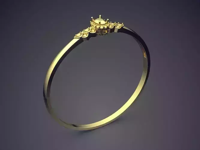 Thin Engagement Ring CAD-4686 3D print model
