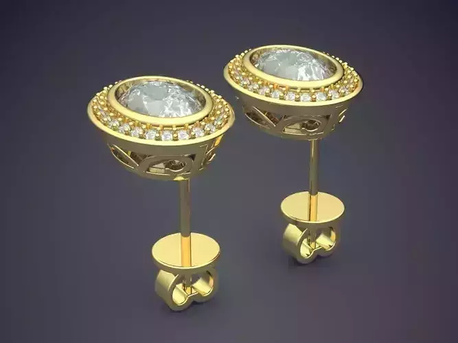 Earrings With Diamonds CAD-4687