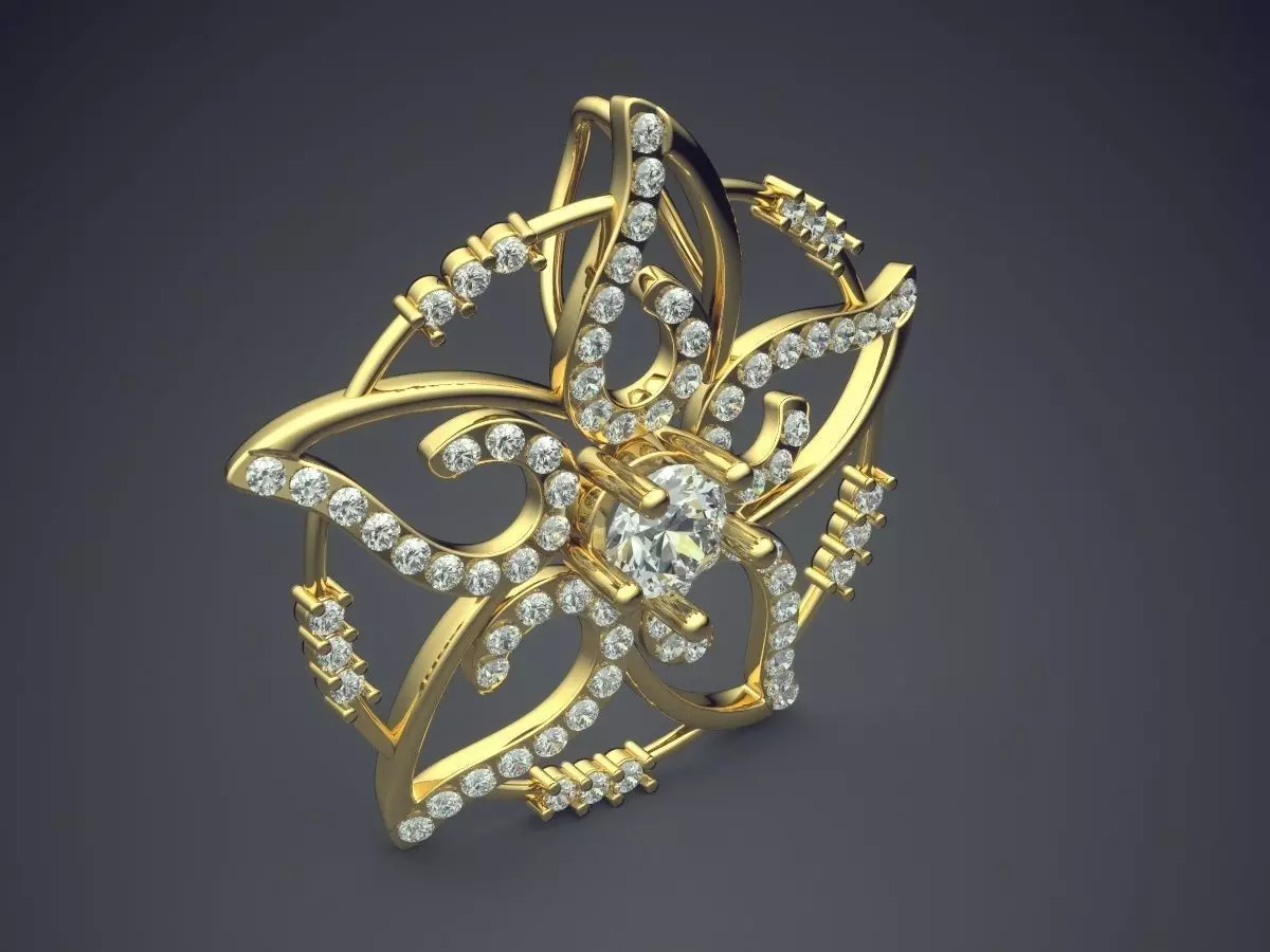 Unique Pendant With Diamonds CAD-4694 3D print model_0