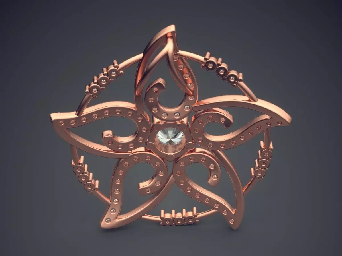 Unique Pendant With Diamonds CAD-4694 3D print model_2