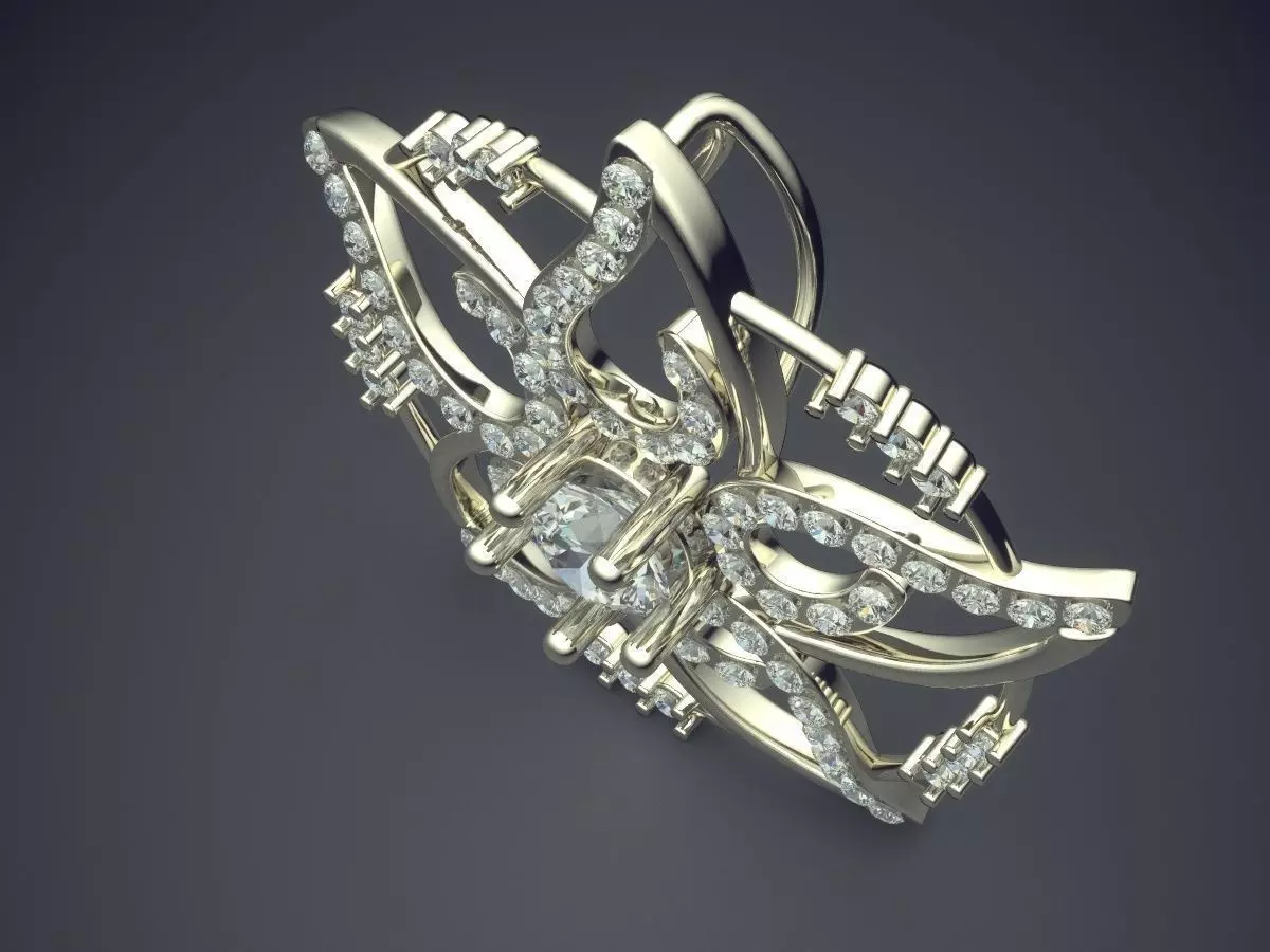 Unique Pendant With Diamonds CAD-4694 3D print model_1
