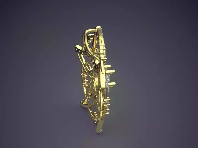 Unique Pendant With Diamonds CAD-4694