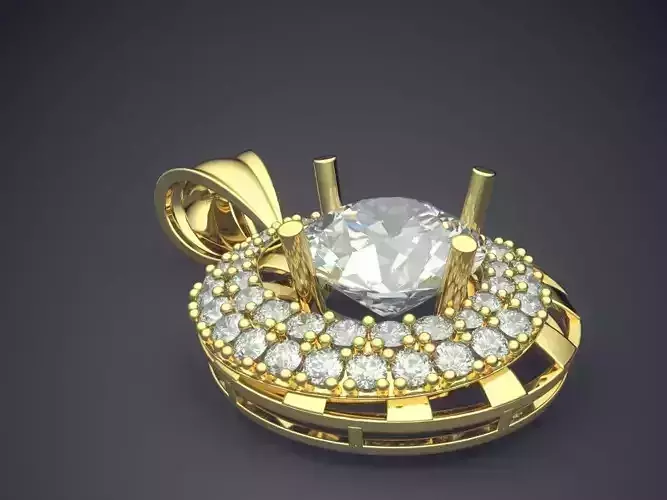 Pendant With Diamonds CAD-4685 3D print model