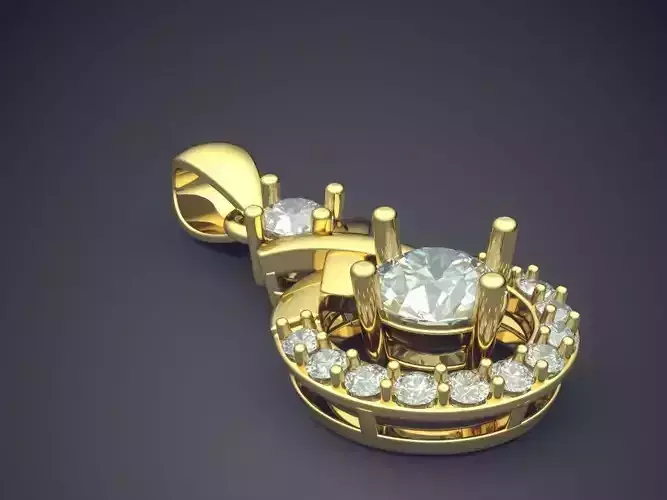 Pendant With Diamonds CAD-4681 3D print model