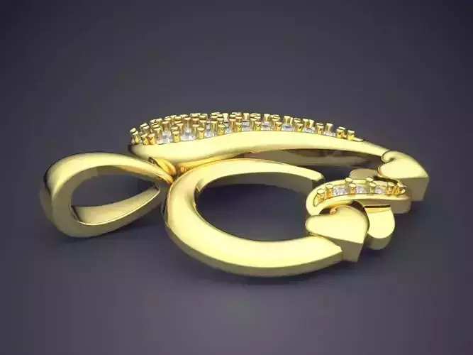 Heart Shape Pendant With Diamonds CAD-4689