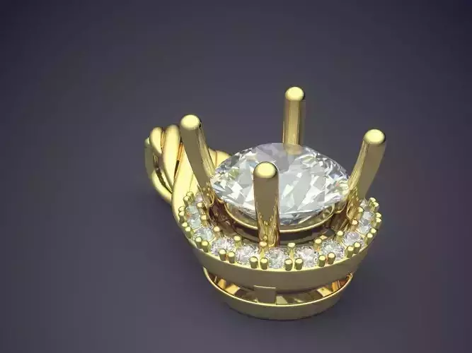 Pendant With Diamonds CAD-4674 3D print model