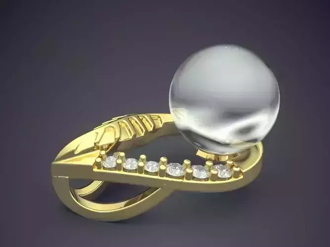 Pendant With Pearl And Diamonds CAD-4672