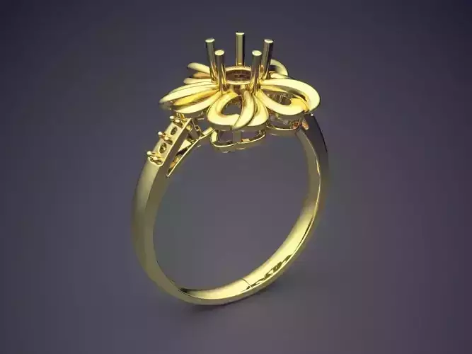 Flower Motif Ring CAD-466 3D print model