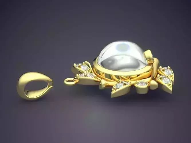 Pendant With Pearl And Diamonds CAD-4663