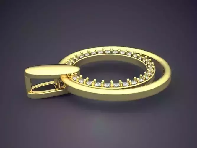 Oval Pendant With Diamonds CAD-4659