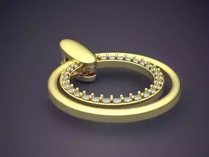 Oval Pendant With Diamonds CAD-4659 3D print model