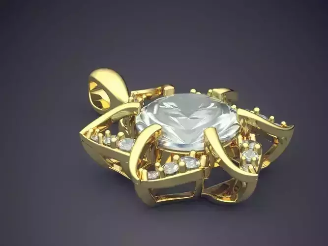 Start Shape Pendant With Diamonds CAD-4652