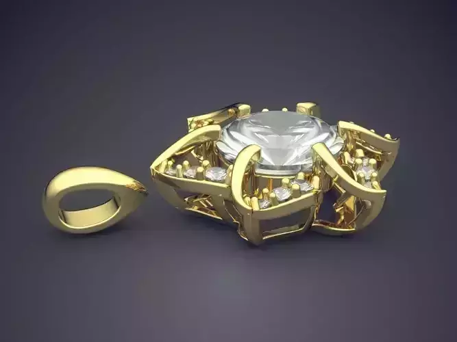 Start Shape Pendant With Diamonds CAD-4652