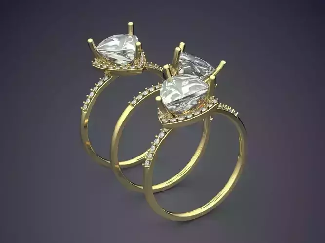 Thin Ring Combo With Triangle Diamonds CAD 4651