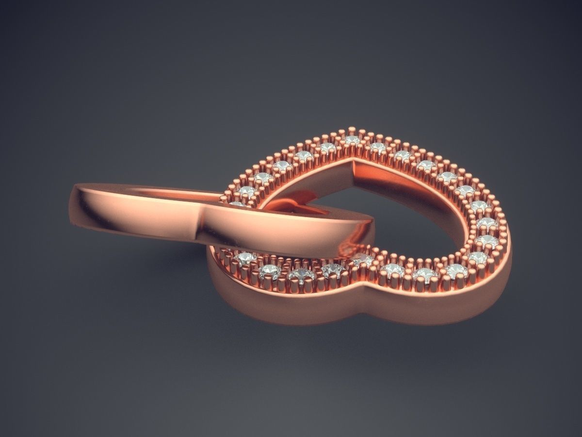 Two Hollow Intertwine Hearts 3D print model_2