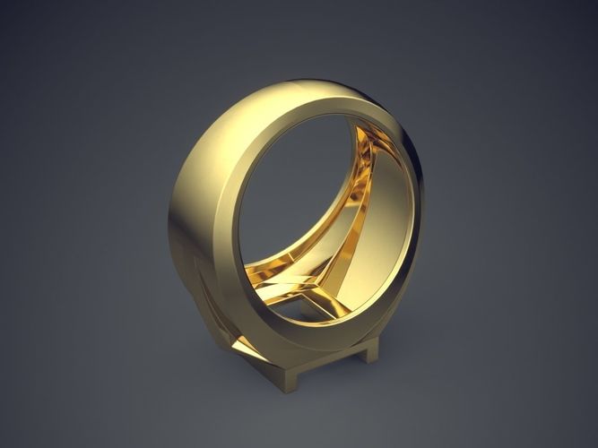 Simple Ring With Square Hole On Top CAD 4644 3D print model