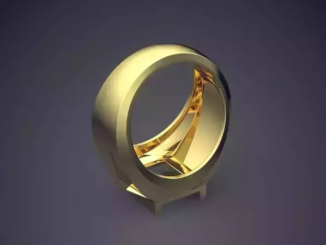 Simple Ring With Square Hole On Top CAD 4644