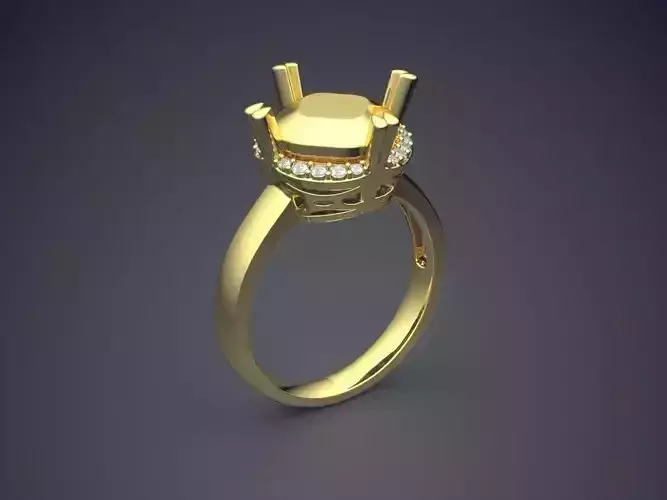 Ring With Big Ornament On Top CAD 4642 3D print model