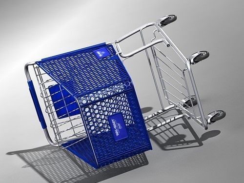 shopping cart wallmart 3D model_3