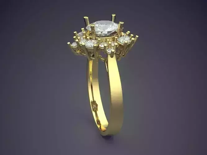 Luxury Ring With Bunch Of Diamonds On Top CAD 4633