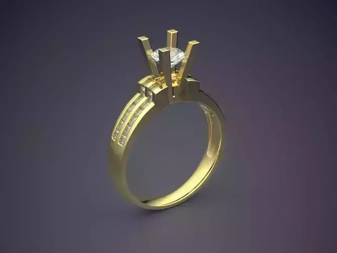 Simple Earrings With Small Columns And Diamond CAD 4631 3D print model