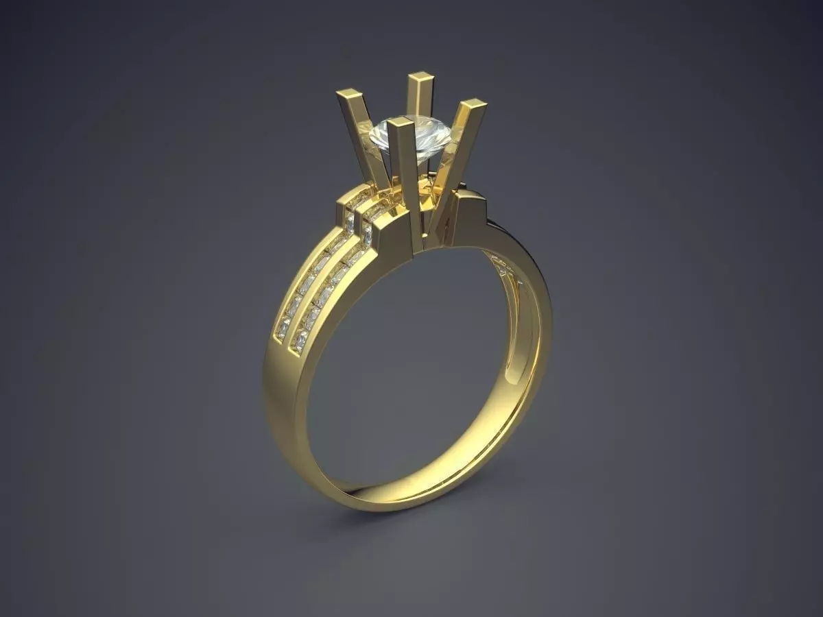 Simple Earrings With Small Columns And Diamond CAD 4631 3D print model_0