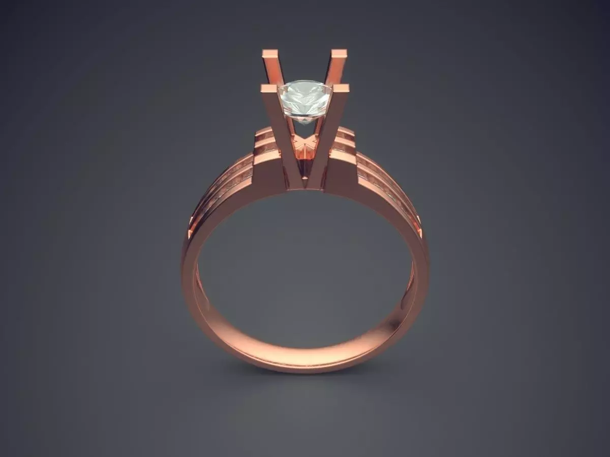 Simple Earrings With Small Columns And Diamond CAD 4631 3D print model_2