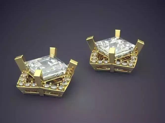 Brooch With Big Square Diamond CAD 4628