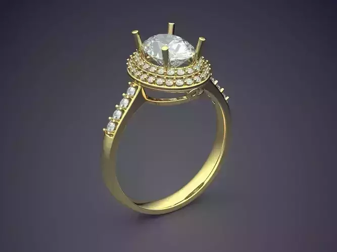Ring WIth Oval Diamond With Smaller On The Sides CAD 4627