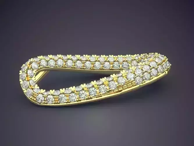 Interestingly Shaped Brooch Covered In Diamonds CAD 4623