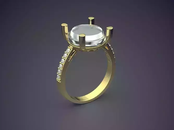 Ring With Diamonds CAD-4616 3D print model