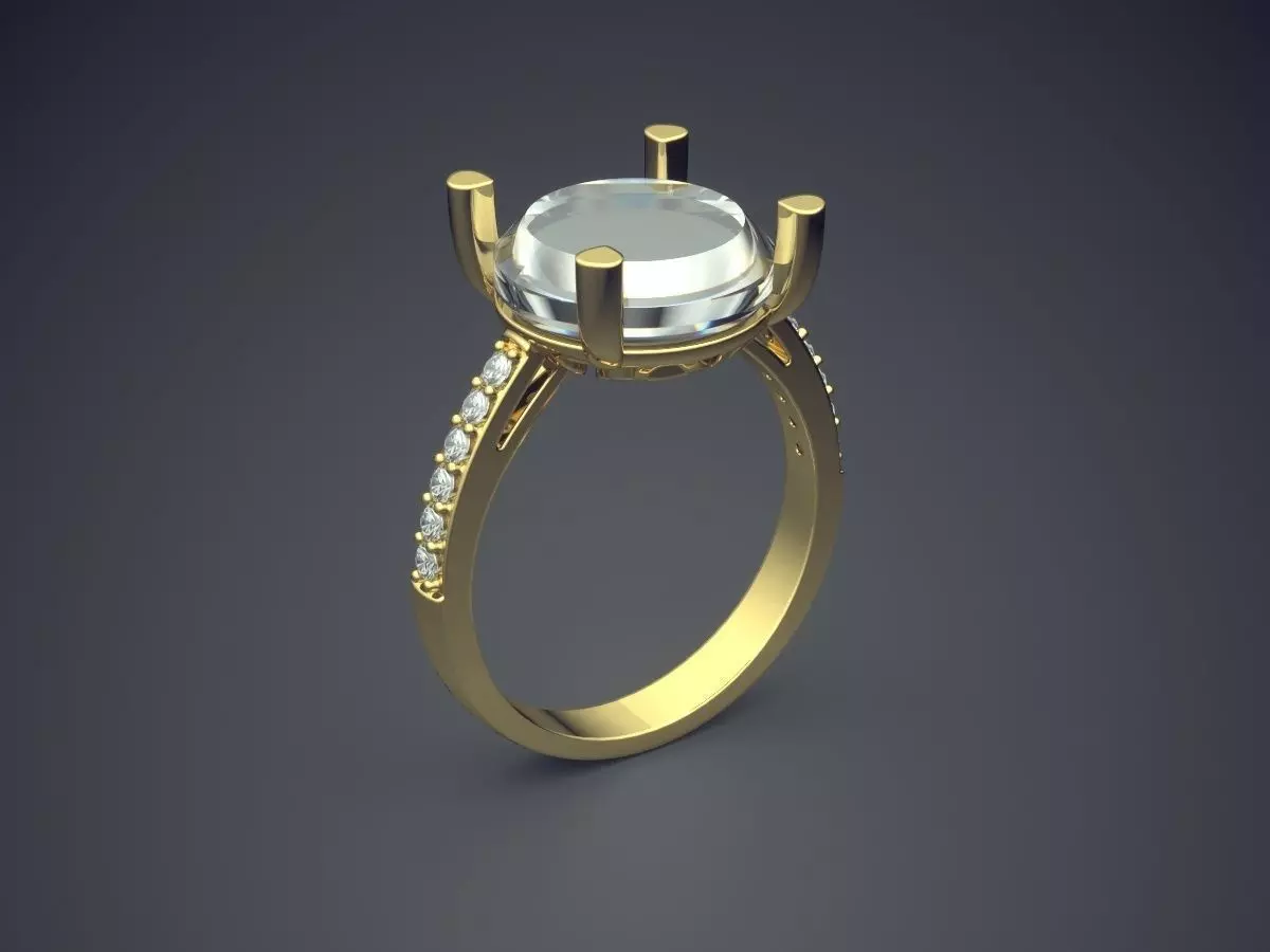 Ring With Diamonds CAD-4616 3D print model_0