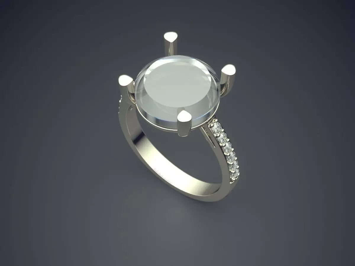 Ring With Diamonds CAD-4616 3D print model_1