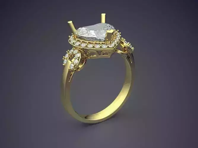 Engagement Ring With Diamonds CAD-4618