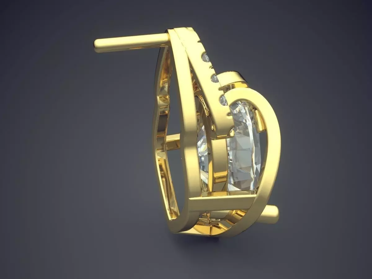 Brooch With Diamonds CAD-4613 3D print model_3