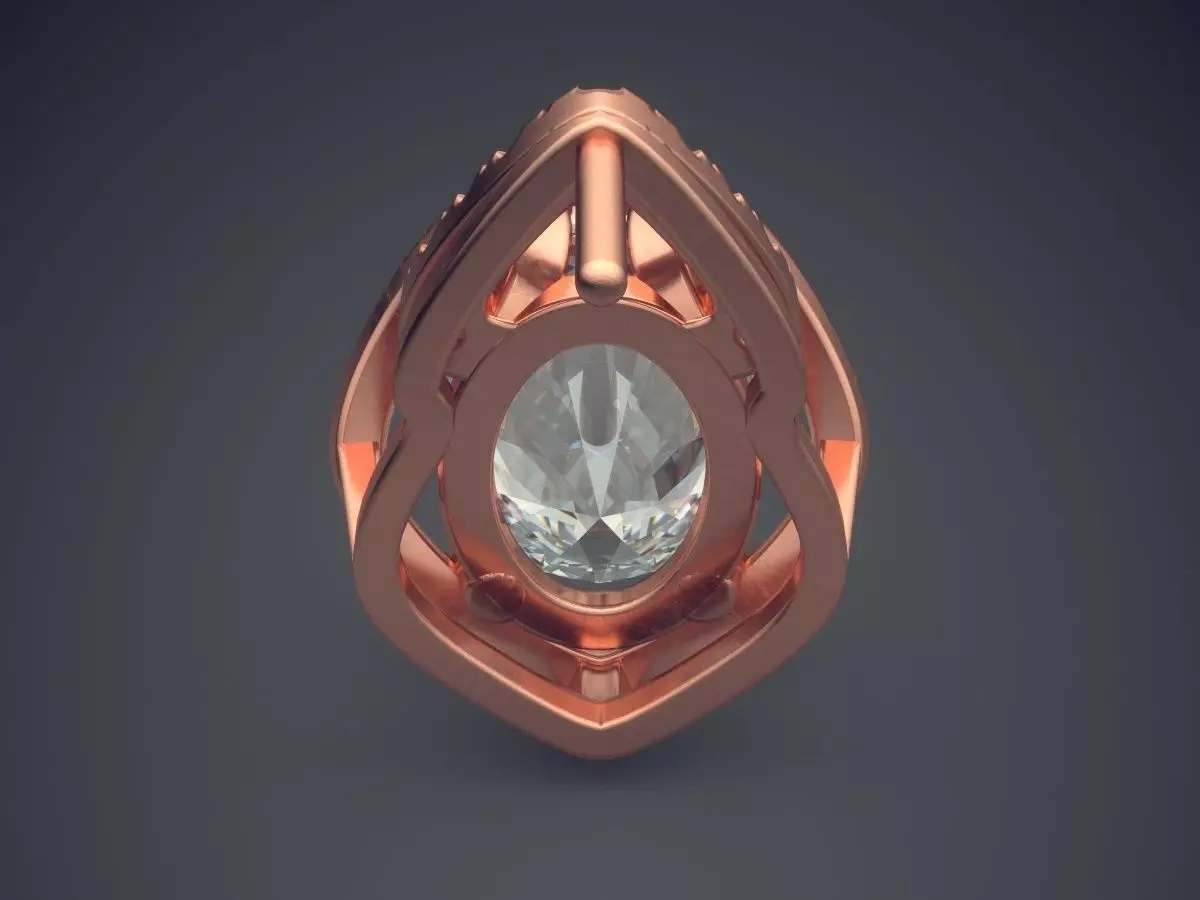 Brooch With Diamonds CAD-4613 3D print model_2