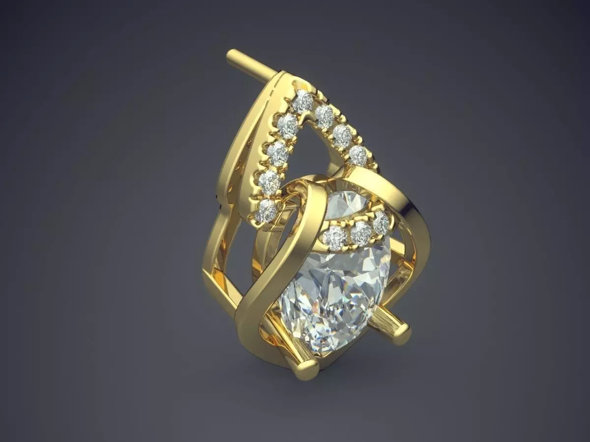 Brooch With Diamonds CAD-4613 3D print model_0