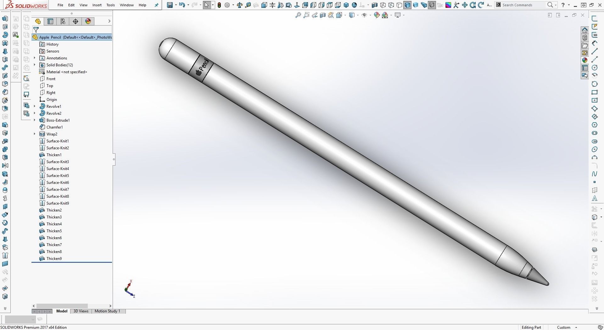 Apple Pencil 3D model_3
