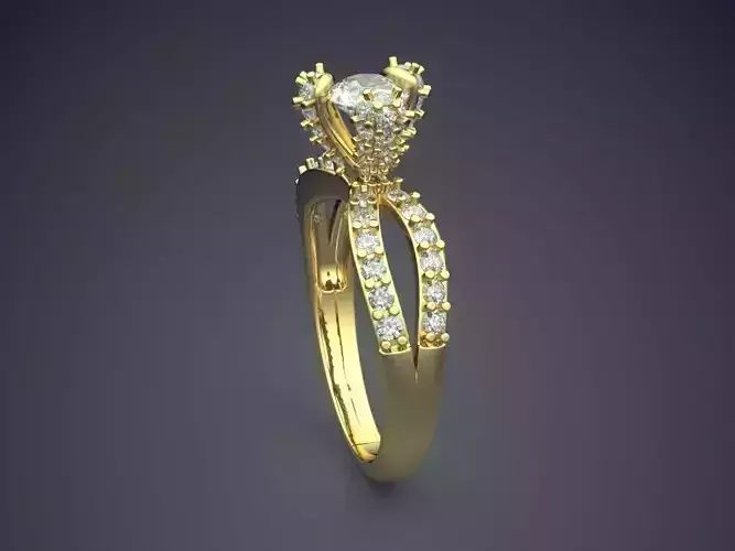 Unique Engagement Ring With Big Diamond CAD 4602