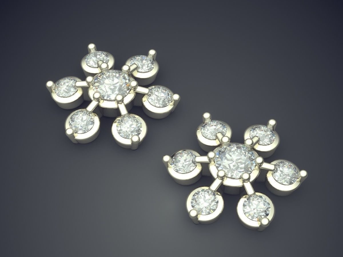 Star Shaped Brooch With Small Diamonds CAD 4598 3D print model_1