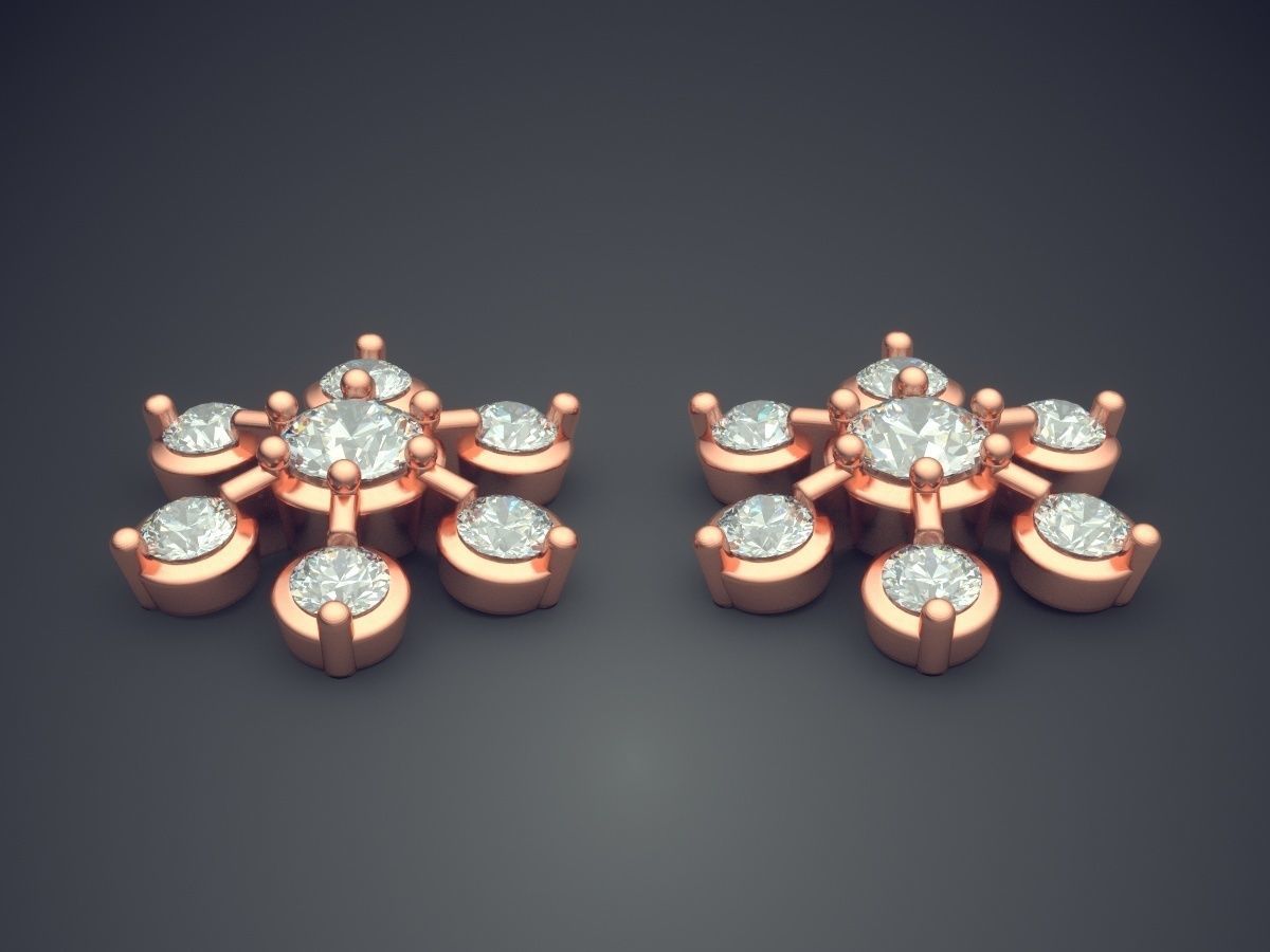 Star Shaped Brooch With Small Diamonds CAD 4598 3D print model_2