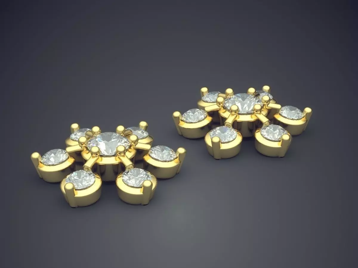 Star Shaped Brooch With Small Diamonds CAD 4598 3D print model_0