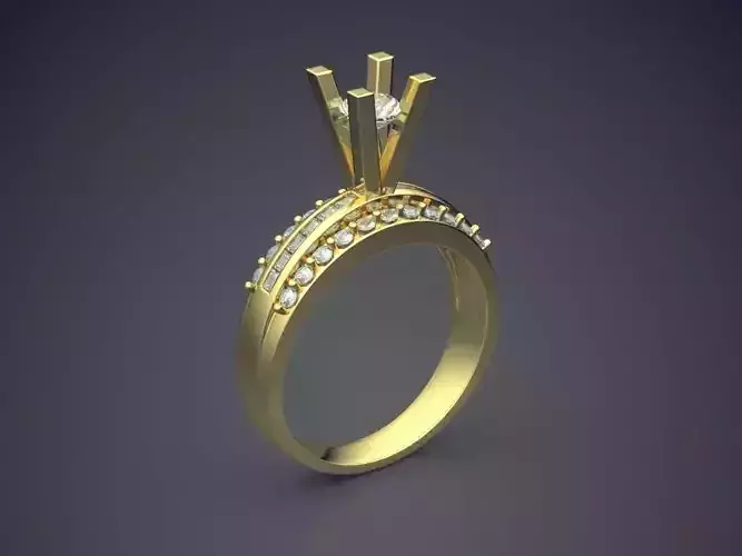 Ring With Diamond On Top CAD 4591 3D print model