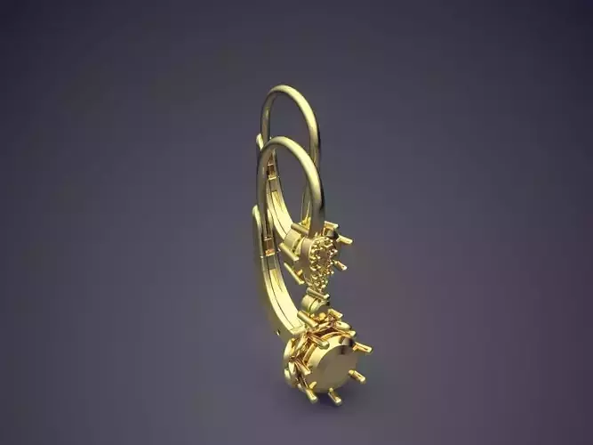 Clipping Earrings With Simple Design CAD 4587