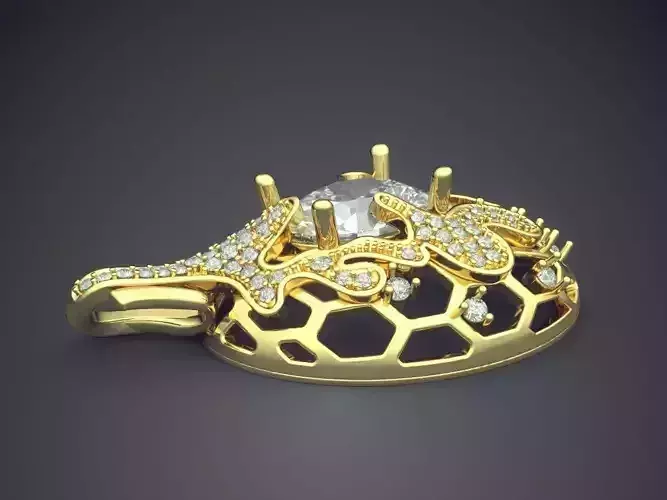 Uniquely Designed Pendant With Diamond CAD 4596