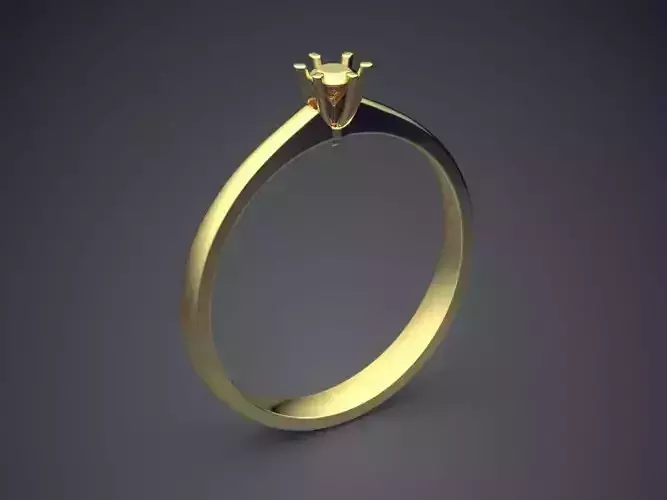 Very Simple Ring With Small Ornament CAD 4582