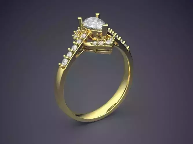 Luxury Ring With Diamonds On The Side CAD 4579
