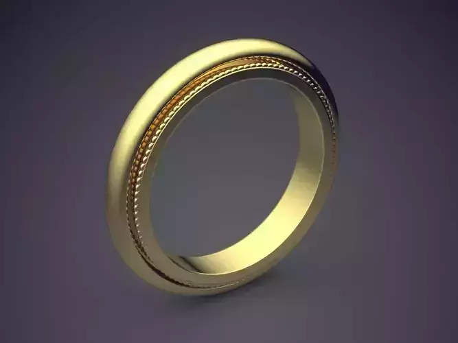Simple Smooth Ring With Small Ornament CAD 4575 3D print model
