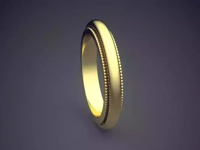 Simple Smooth Ring With Small Ornament CAD 4575