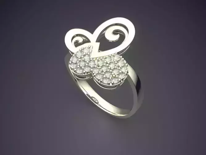 Ring With Two Intertwine Hearts CAD 4569